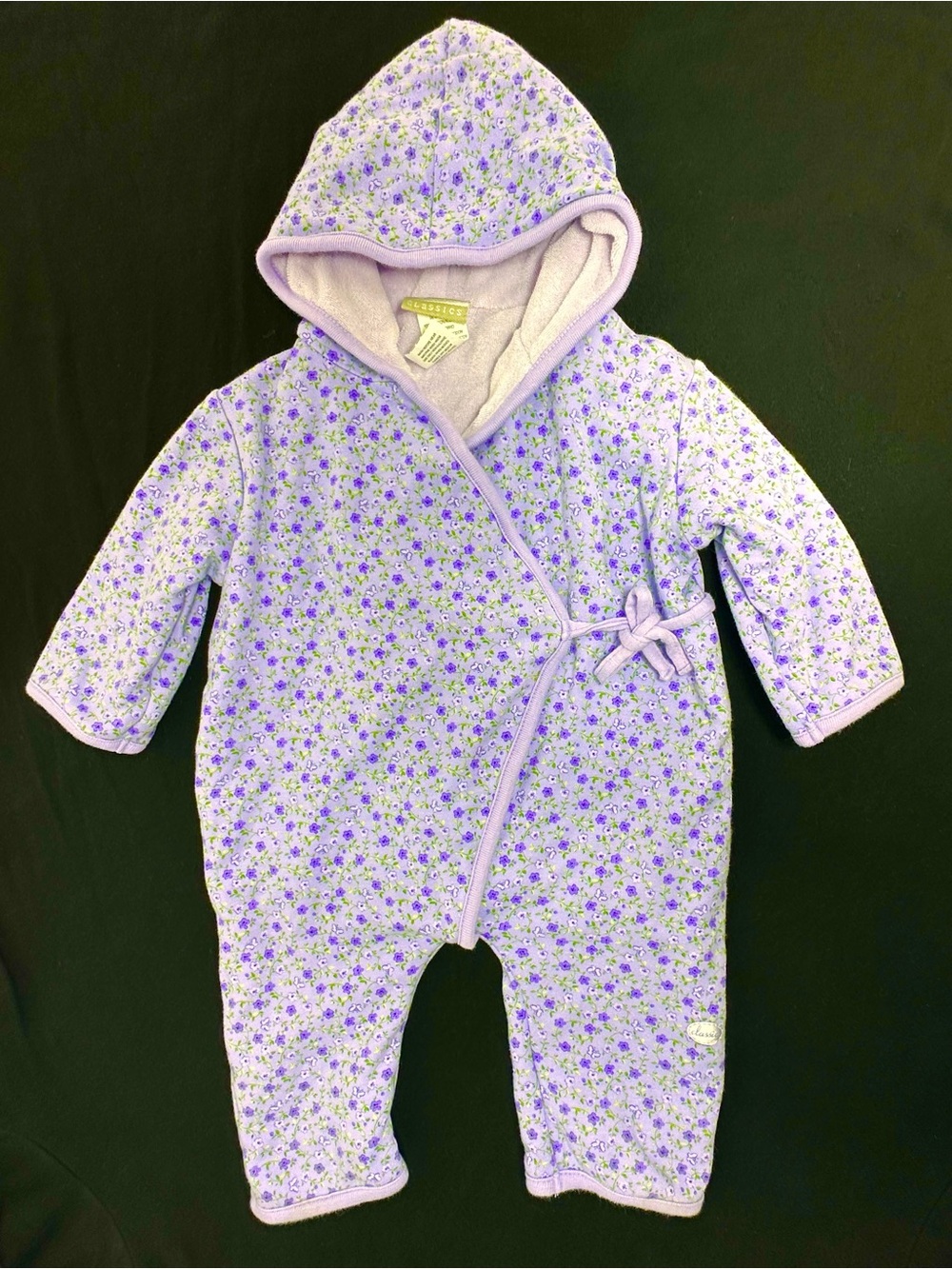 Carters Classics Purple Floral Hooded Outerwear Bunting Onesie Wrap